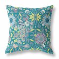 Palacedesigns 26 in. Peacock Indoor & Outdoor Zip Throw Pillow Green Teal & Yellow PA3103595